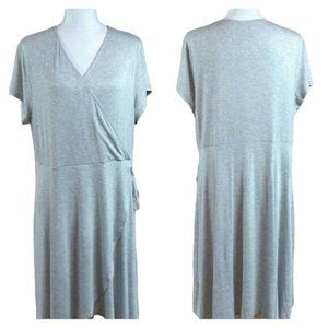 NWT Faded Glory XXL 20 faux wrap dress heather gray